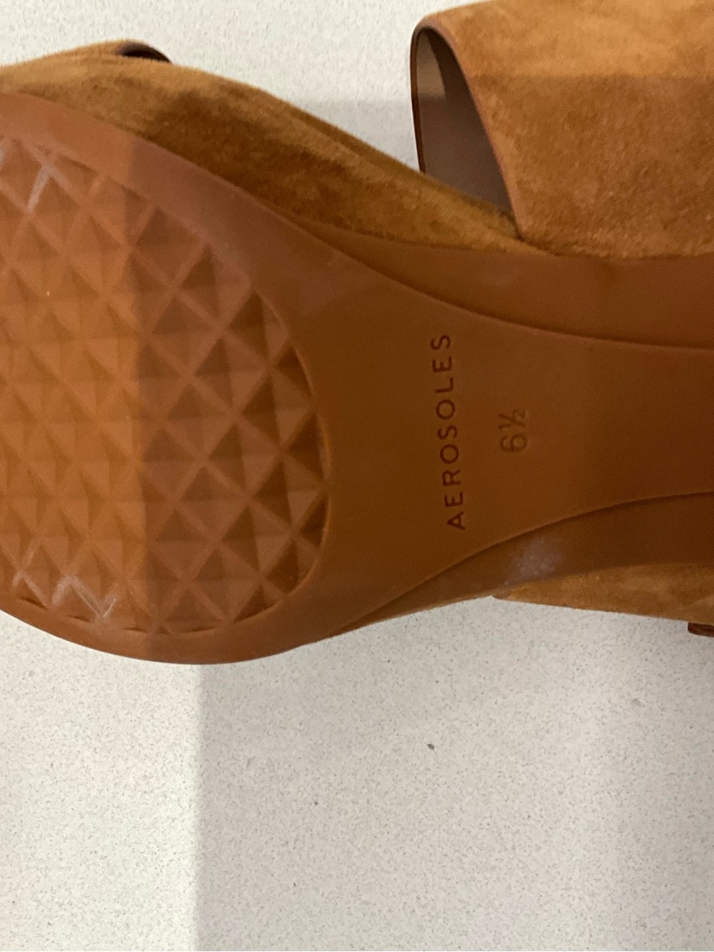 Aerosoles Women's Suede Block Heel Sandals in Brown - Picture 4 of 4